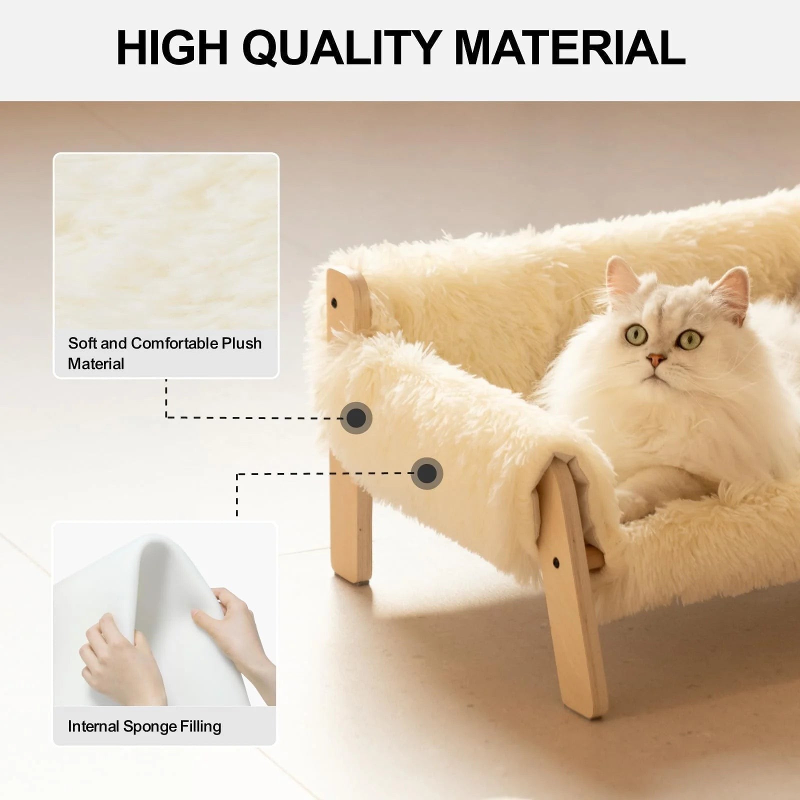 Erhöhtes Katzensofa aus Holz