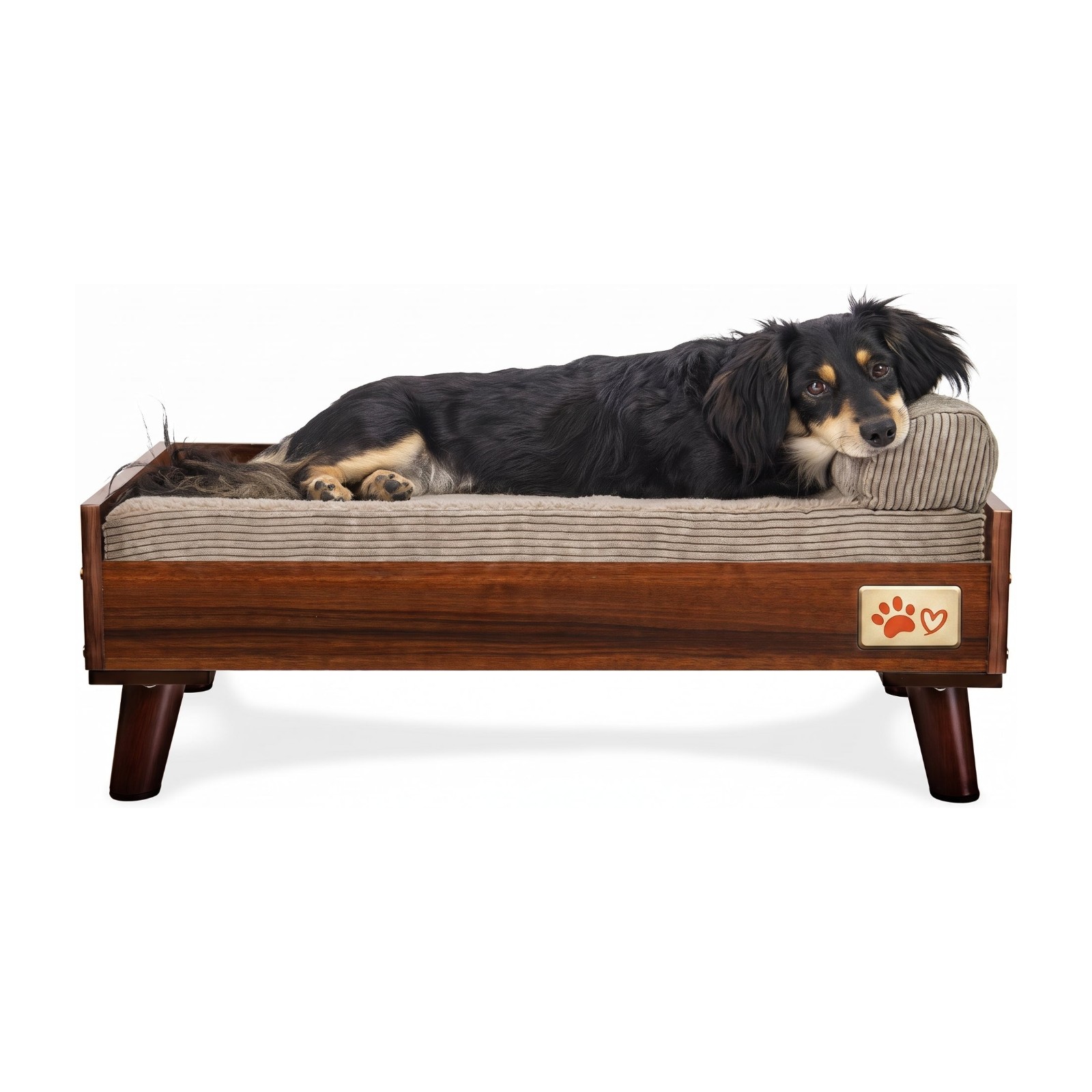 Mid-Century Hundebett aus Holz